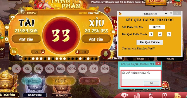 Tool dự đo&aacute;n kết quả t&agrave;i xỉu